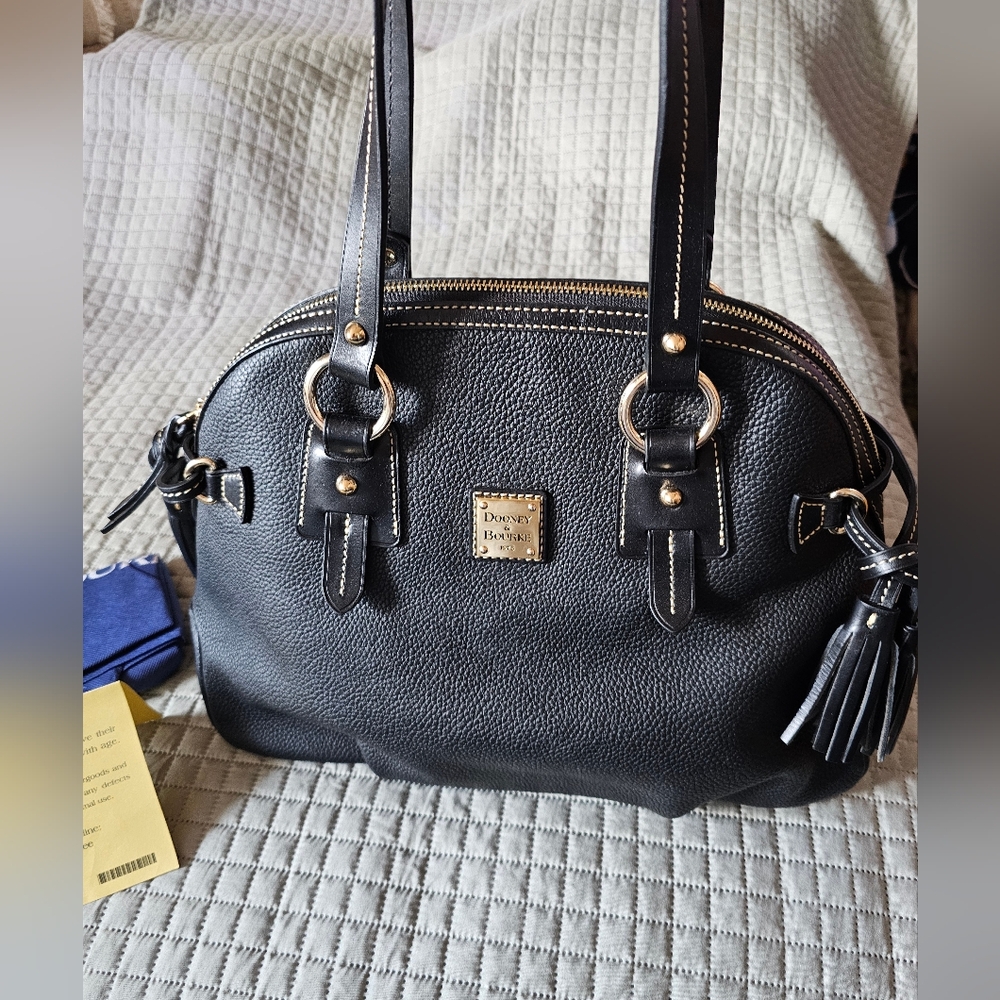 Dooney & Bourke Handbag Pebble Grain Leather Domed Satchel